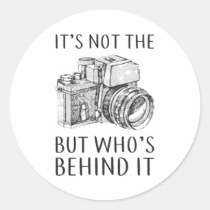 Adesivo Redondo Fotografia Fotógrafo Câmera Engraçada Ideia de