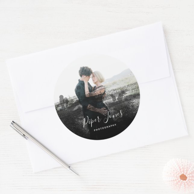 Adesivo Redondo Fotografia Personalizada Cla Abstrato Fotográfica  (Envelope)