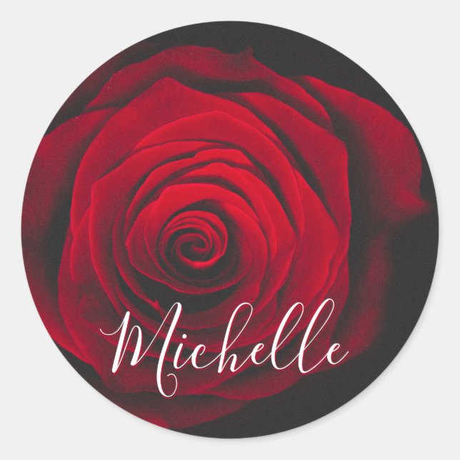 Adesivo Redondo Fotografia personalizada da colheita da rosa verme (Frente)