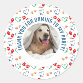 Adesivo Redondo Fotografia personalizável Aniversário de Obrigado 