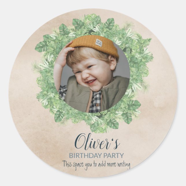 Adesivo Redondo Fotografia - tema do motor do comboio (Frente)