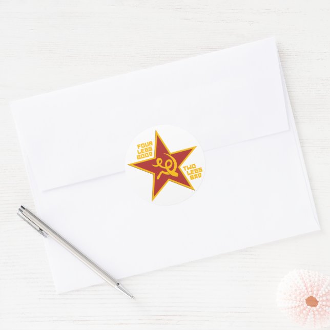 Adesivo Redondo Four legs good (Envelope)