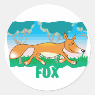 Adesivo Redondo Fox amigável do miúdo