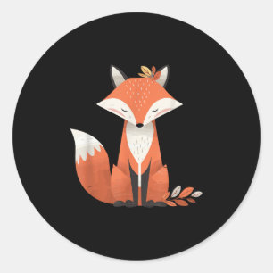 Adesivo Redondo Fox Autumn Deixa A Floresta Animal Fora Da Naturez
