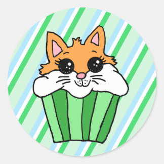 Adesivo Redondo Fox Birthday Cupcake