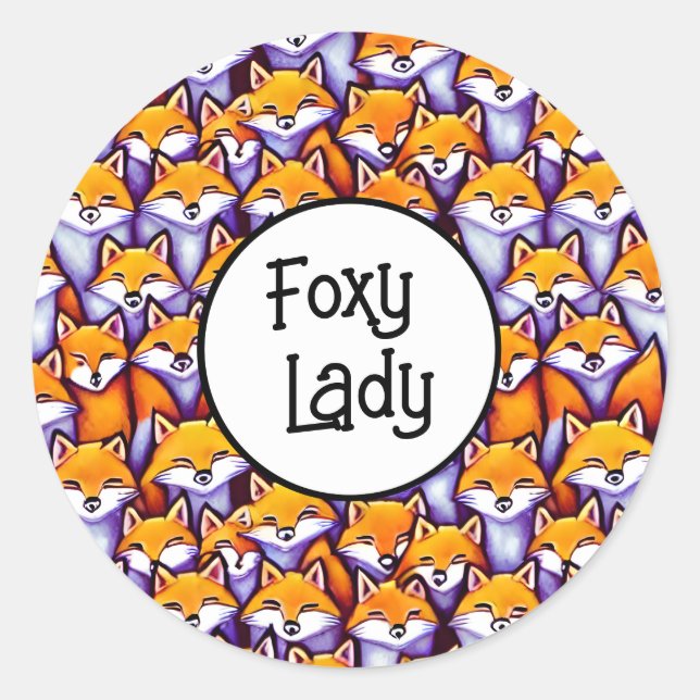 Adesivo Redondo Fox caricatura vermelha bosque bosque humor foxy L (Frente)
