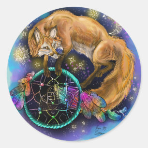 Adesivo Redondo Fox do DreamCatcher