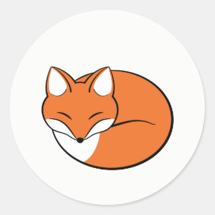 Adesivo Redondo Fox dos desenhos animados do sono