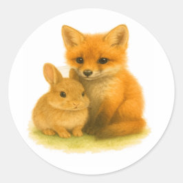 Adesivo Redondo Fox Kit e Bunny Buddies
