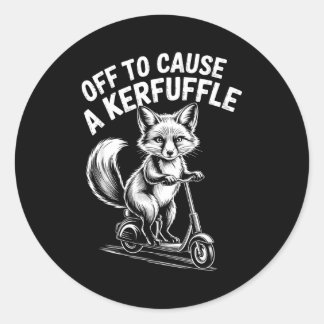 Adesivo Redondo Fox off to cause a kerfuffle cottagecore chaos