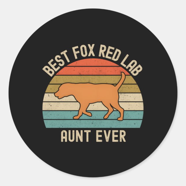Adesivo Redondo Fox Red Lab Tunt Best Ever Labrriever (Frente)
