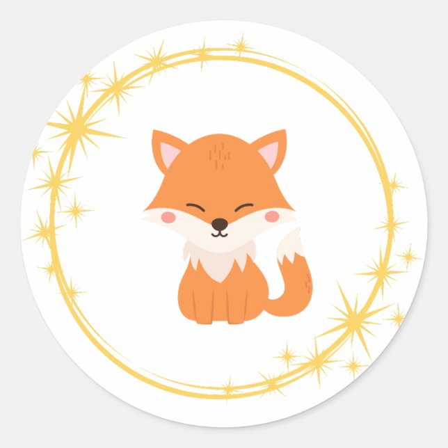 Adesivo Redondo Fox Sticker (Frente)