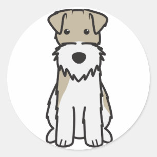 Adesivo Redondo Fox Terrier Dog Cartoon