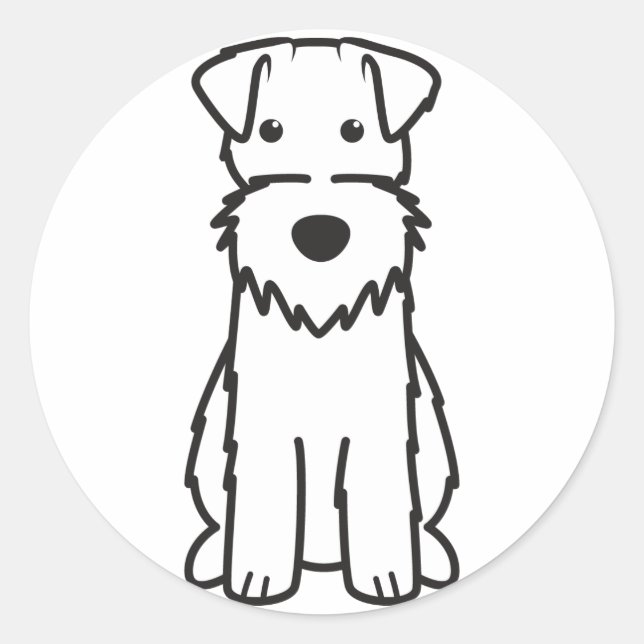 Adesivo Redondo Fox Terrier Dog Cartoon (Frente)