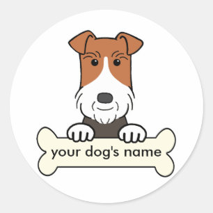 Adesivo Redondo Fox Terrier personalizado