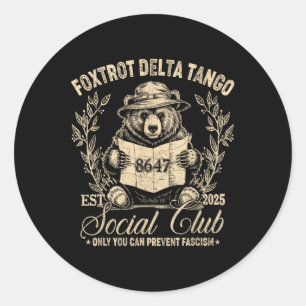 Adesivo Redondo Foxtrot Delta Tango Social Club Só Você Pode Preve