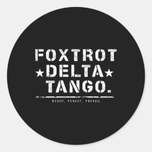 Adesivo Redondo Foxtrot Delta Tango - Tipografia Tática Militar