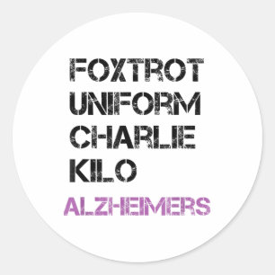 Adesivo Redondo Foxtrot Uniform Charlie Kilo, Para Heimers _1