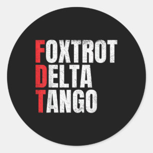 Adesivo Redondo Foxtrots Delta Tangos Funny Foxtrots Delta Tangos