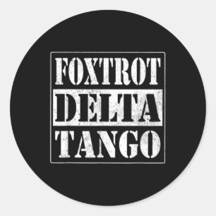 Adesivo Redondo Foxtrots Delta Tangos Funny Foxtrots Delta Tangos