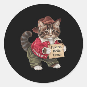 Adesivo Redondo Foxtrots Delta Tangos Resiste Cat National Forest