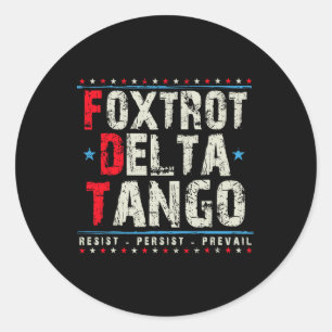 Adesivo Redondo Foxtrots Delta Tangos Resiste Polite Prevalecente