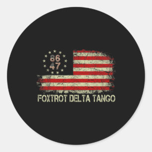 Adesivo Redondo Foxtrots Deltas Tangos 86 47 Bandeira Americana