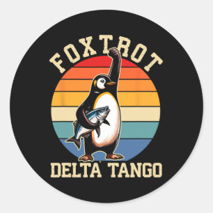 Adesivo Redondo Foxtrots Deltas Tangos Penguins Anti Trump 3