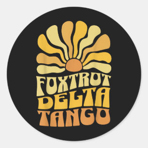Adesivo Redondo Foxtrots Deltas Tangos Retro Vintage Boho Aestheti