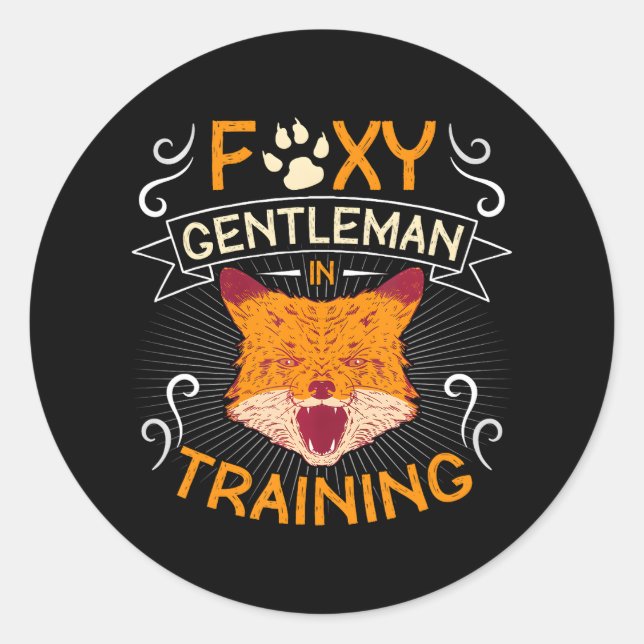 Adesivo Redondo Foxy Gentleman Em Treinamento Para Amantes De Fox (Frente)