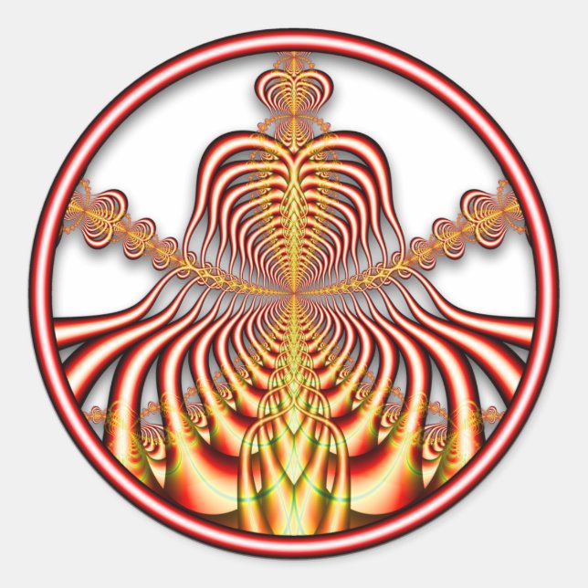 Adesivo Redondo Fractal 0708011724bC Sticker (Frente)