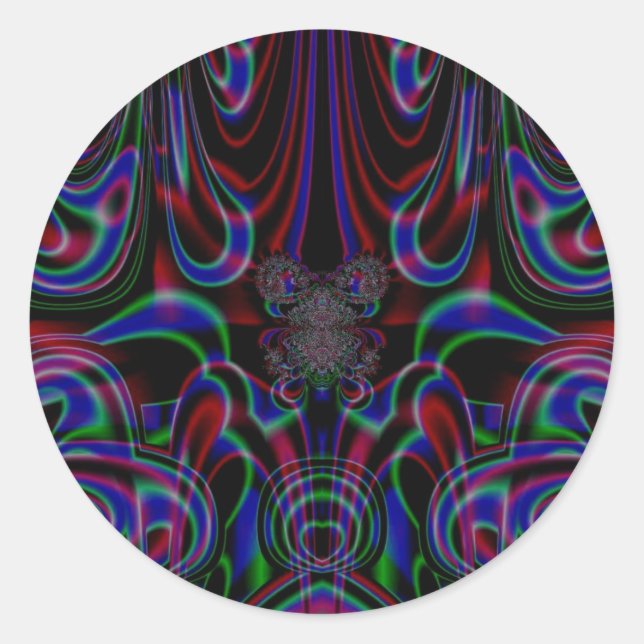 Adesivo Redondo Fractal 53, Stickers (Frente)