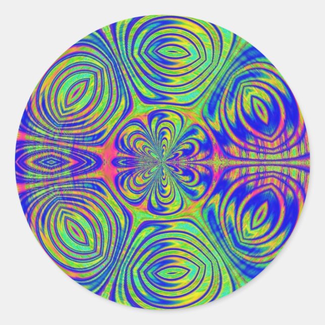 Adesivo Redondo Fractal 96, Stickers (Frente)