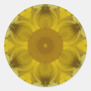 Adesivo Redondo Fractal amarelo-sol