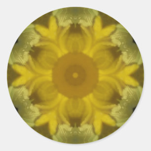 Adesivo Redondo Fractal amarelo-sol