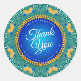 Adesivo Redondo Fractal Butterfly Circ Obrigado