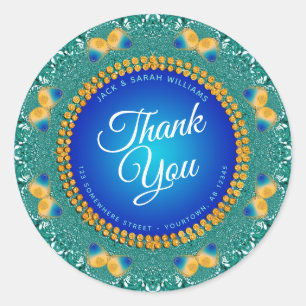 Adesivo Redondo Fractal Butterfly Circ Obrigado