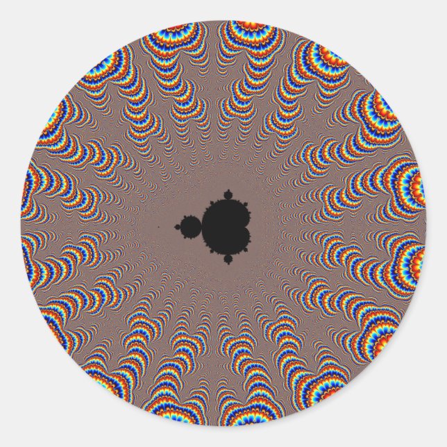 Adesivo Redondo Fractal Central - Arte Fractal (Frente)