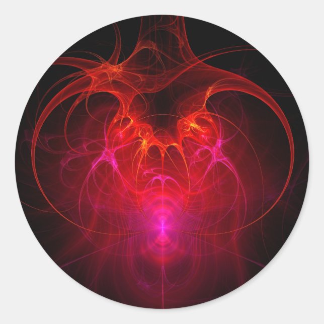 Adesivo Redondo Fractal - Ciência - A rede neural (Frente)