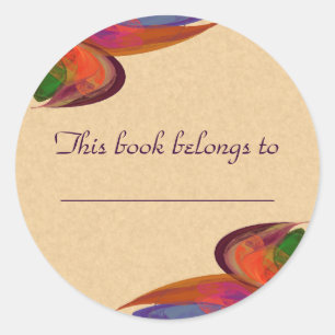 Adesivo Redondo Fractal da flor do arco-íris