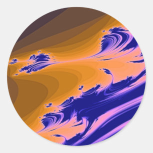 ADESIVO REDONDO FRACTAL DE ÁGUA 