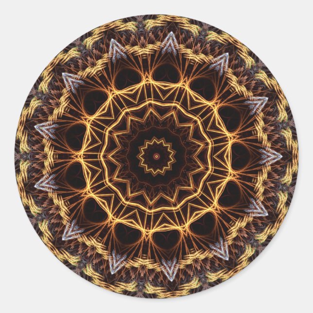 Adesivo Redondo Fractal Doily Sticker (Frente)