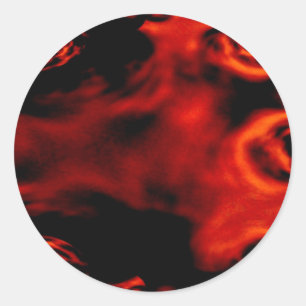 Adesivo Redondo Fractal Fogo Vermelho