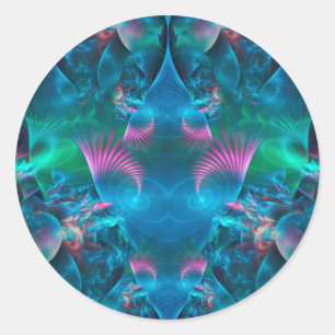 Adesivo Redondo Fractal III de apófise abstrato