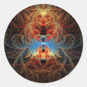 Adesivo Redondo Fractal - inseto - viúva negra