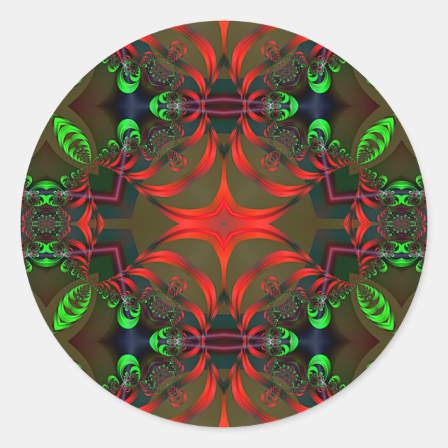 Adesivo Redondo Fractal Mandala 1 - Sticker (Frente)