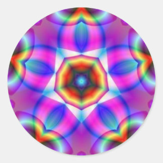 Adesivo Redondo Fractal Mandala - Autocolantes Sagrados