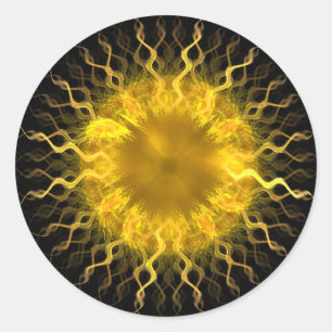 Adesivo Redondo Fractal Sun Iris~ Fractal Sticker