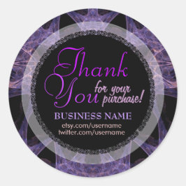 Adesivo Redondo Fractal Web Business Obrigado Sticker