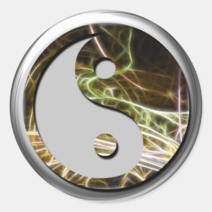 Adesivo Redondo Fractal YingYang Sticker